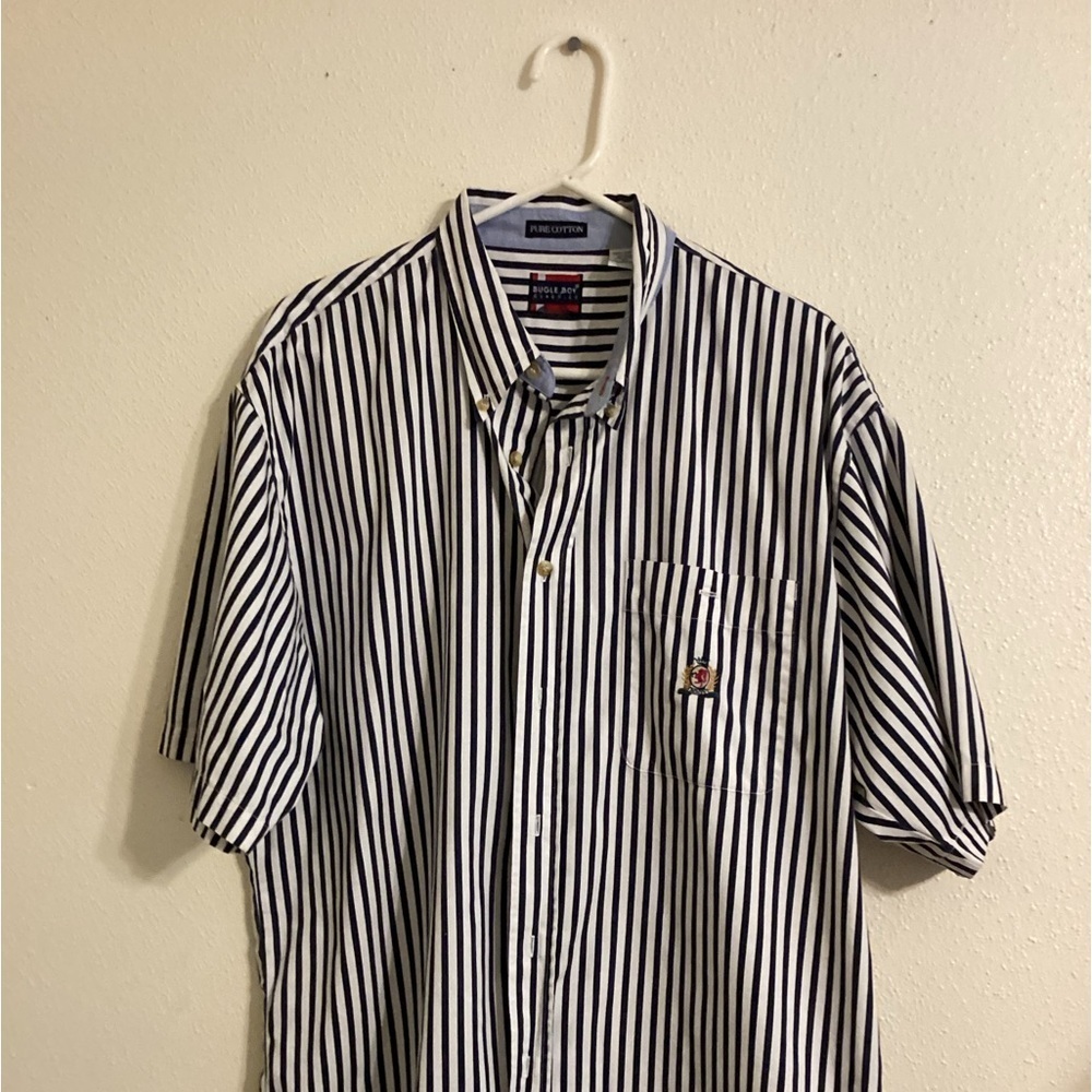 Vtg Bugle Boy Classic Striped Men’s Shirt Size XL